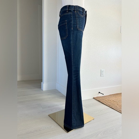 Veronica Beard Beverly Skinny Flare High Rise Dark Vintage Denim Jeans Womens 25 - Picture 6 of 11